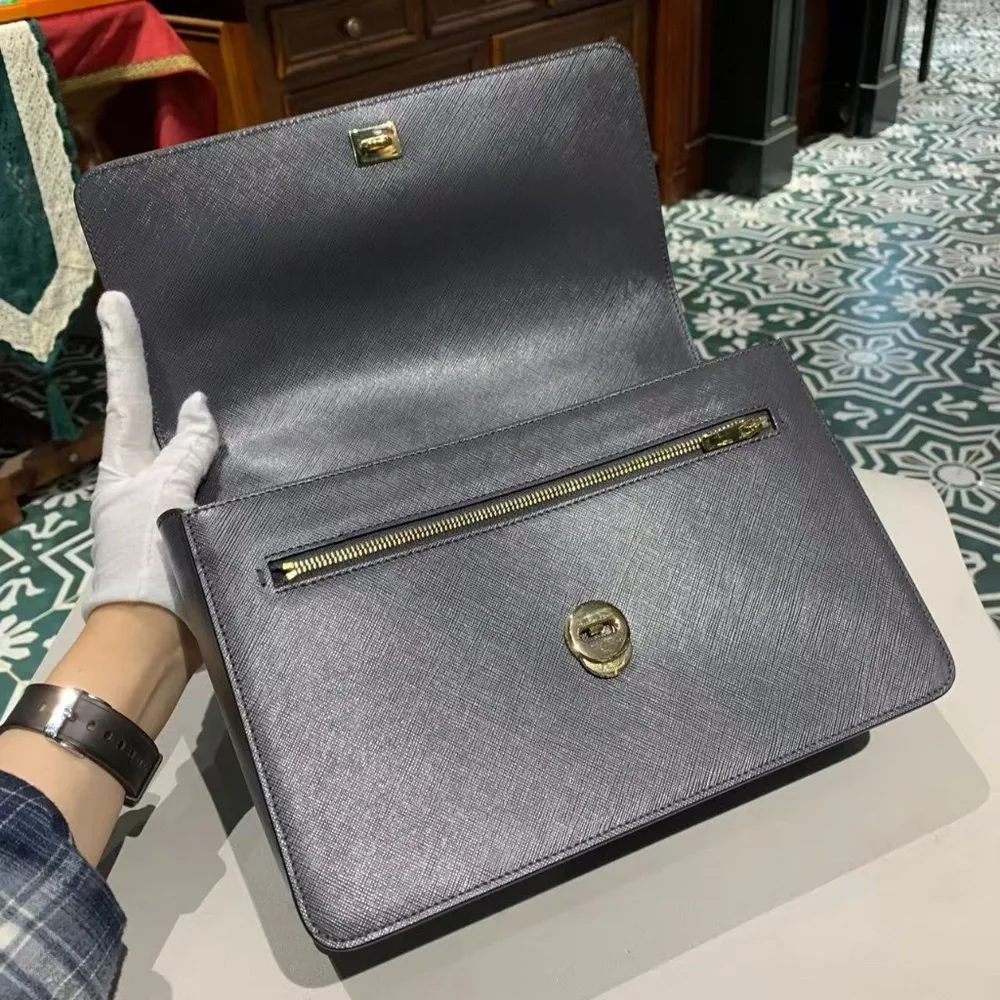 N16 Slightly Used Salvatore Ferragamo Grey Handbag Small - Picture 6 of 16